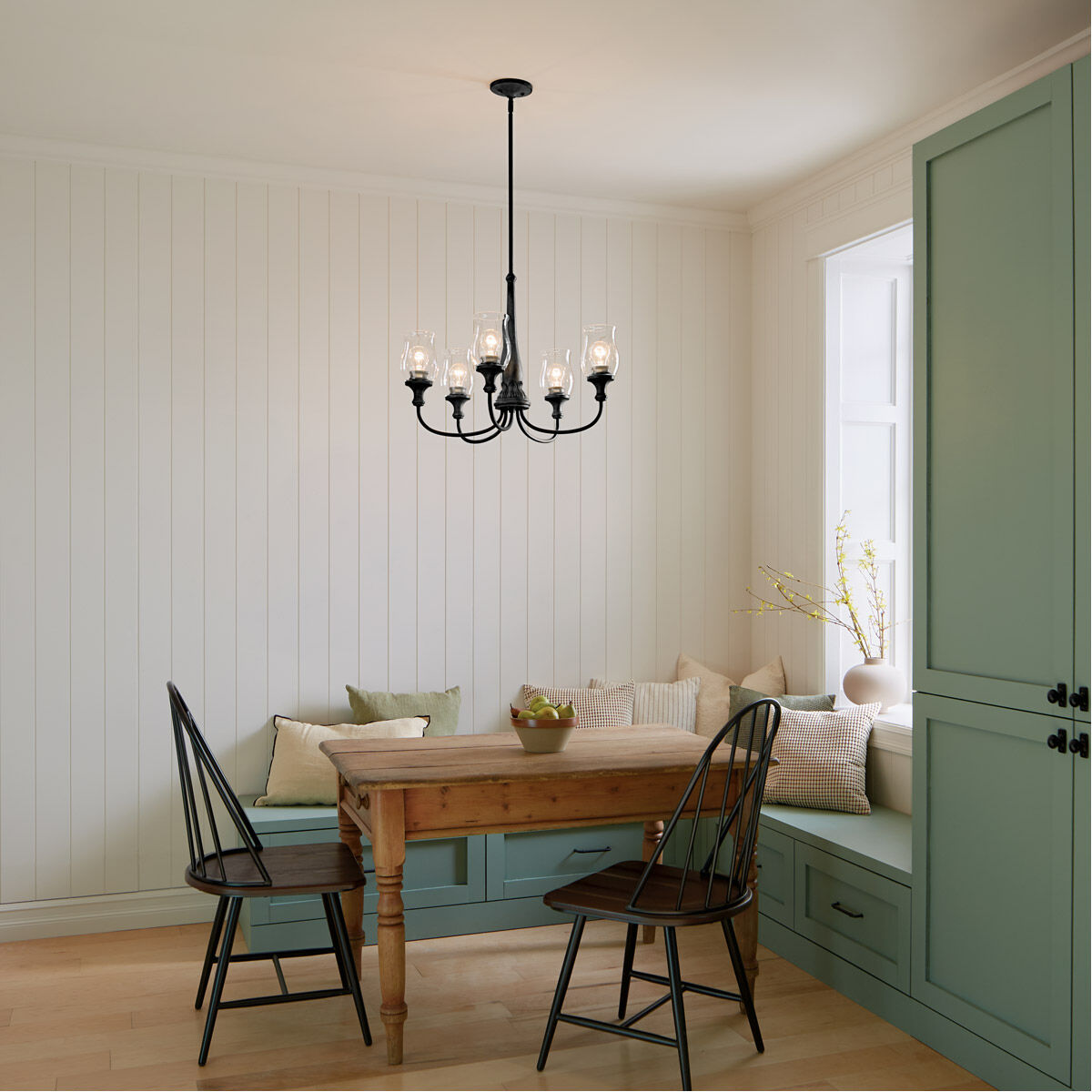 Homestead Melis 5 Light 27 inch Black Chandelier Ceiling Light, Melis